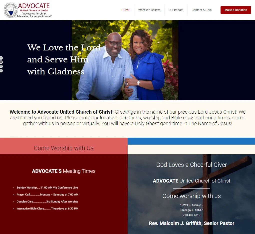 Church website design by GBN Web Designs