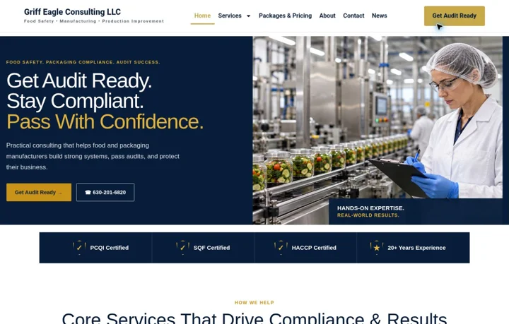 Griff Eagle Consulting website designed by GBN Web Designs