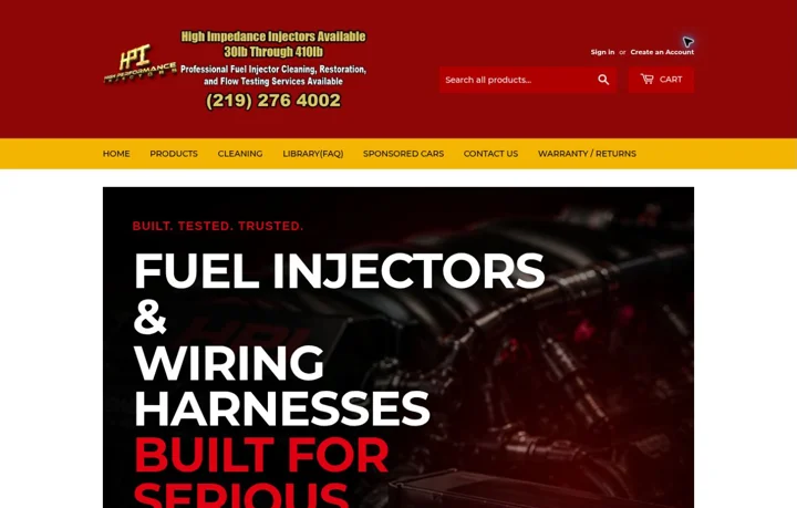 High Performance Injectors website designed by GBN Web Designs